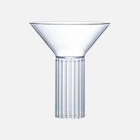 Martini cocktail glass with ribbed stem clear barware