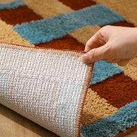 Tufted Bathmat Soft Grids Geometric Mat Bathroom Rug Carpet Function Entrance Floor Anti Slip Pad Aesthetic Home Room Decor-Letifly Lights and Decor