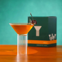 Martini cocktail glass with ribbed stem clear barware