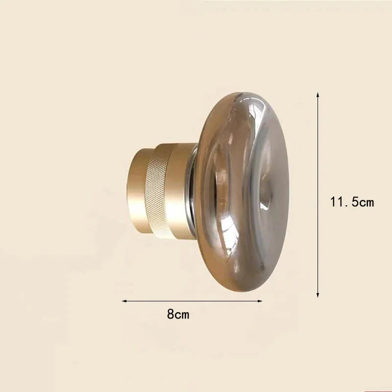 Modern Grey Glass LED Wall Lamp Gold Aluminium Mini Wall Light Fixtures For Indoor Stairs Bedside Parlor Atmosphere-Letifly Lights and Decor