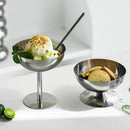 Stainless steel dessert pedestal bowl polished mirror finish modern serveware
