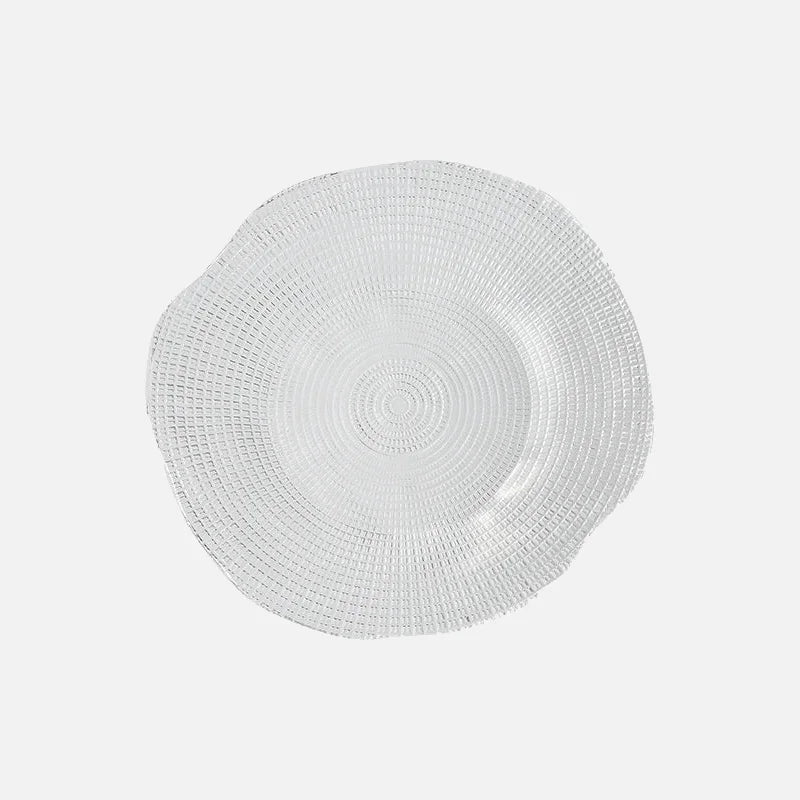 Creative Transparent Glass Western Food Plate Kitchen Tableware Living Room Home Coffee Table Dried Fruit Snacks Display Tray-Letifly Lights and Decor