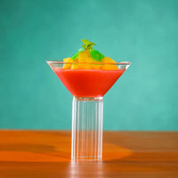 Martini cocktail glass with ribbed stem clear barware