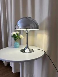Table lamp dome silhouette glossy finish mid century style mushroom table lamp