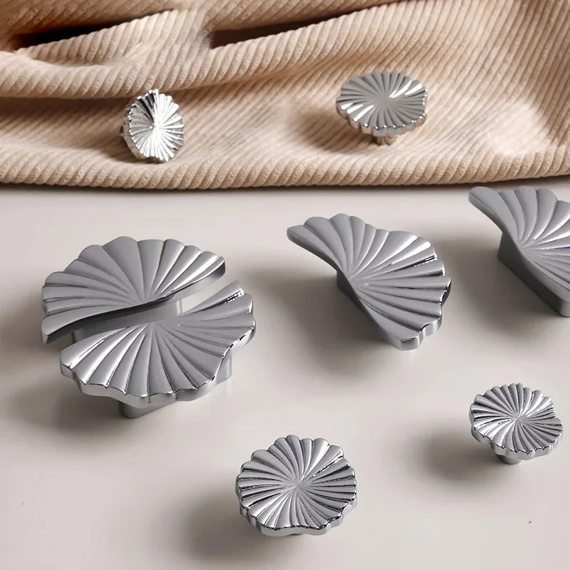 Santaya Brass Cabinet Pulls Cup Flat Chrome Drawer Pulls Kitchen Cupboard Bathroom Dresser Cabinet Knob Hardware Silver Handles-Letifly Lights and Decor