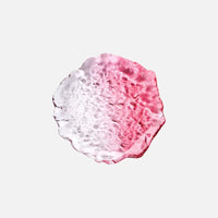 Zenith glass coaster set with irregular edges, transparent pink and blue textured plates for home dessert, dim sum, fruit, and decorative use