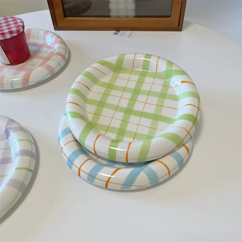Gridline Ceramic Plates