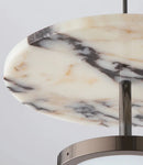 Stratum Marble Pendant Lamp Luxury Black Round Natural Stone Pendant Lamp High-end Bedroom Bedside LED Chandelier Living room Decoration Home Hanging Lights