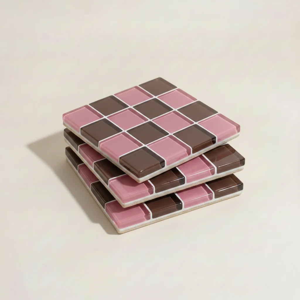 Pixel Vintage Tile Coasters-Letifly Lights and Decor