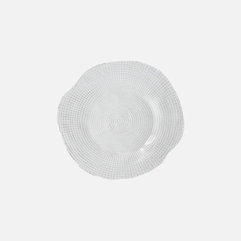 Creative Transparent Glass Western Food Plate Kitchen Tableware Living Room Home Coffee Table Dried Fruit Snacks Display Tray-Letifly Lights and Decor