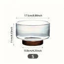 Glass Fruit Bowl Creative Large Salad Bowl Wood Base Snacks Popcorn Nuts Storage Bowls Home Christmas Snack Storage Container-Letifly Lights and Decor