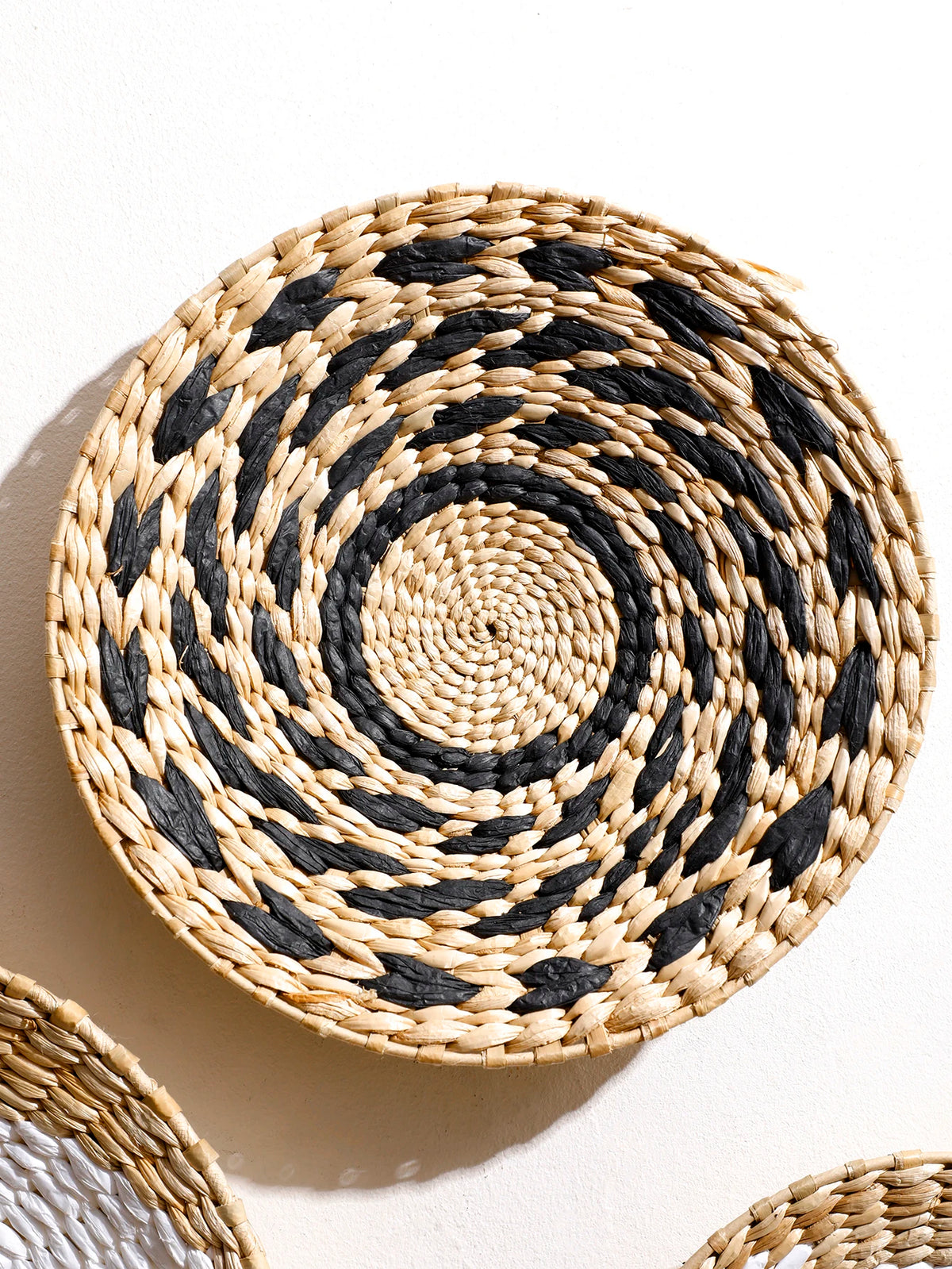 Seagrass wall decor boho handwoven natural rustic modern wall basket art