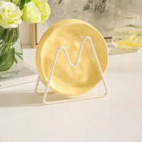 Luna Creme Pastel ceramic snack plates wavy edge hand-glazed modern dish set
