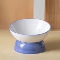 Elevated Ceramic Cat Bowl, Raised Slow Feeder for Cats & Small Dogs, Anti-Choking Neck Guard, Multiple Colors, Non-Slip Bowl-Letifly Lights and Decor