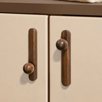 solid wood hemisphere cabinet pulls minimalist round drawer handles natural wood furniture hardware