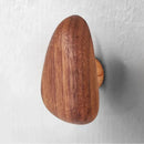 Cabinet handle solid walnut smooth pebble shape modern design