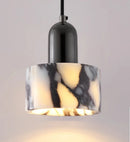 Carrara Eclipse Lamp Luxury Black Round Natural Stone Pendant Lamp High-end Bedroom Bedside LED Chandelier Living room Decoration Home Hanging Lights
