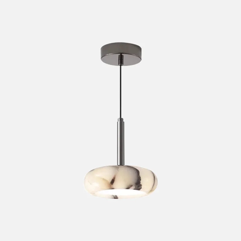 Eclipse Mini Pendant Lamp Luxury Black Round Natural Stone Pendant Lamp High-end Bedroom Bedside LED Chandelier Living room Decoration Home Hanging Lights