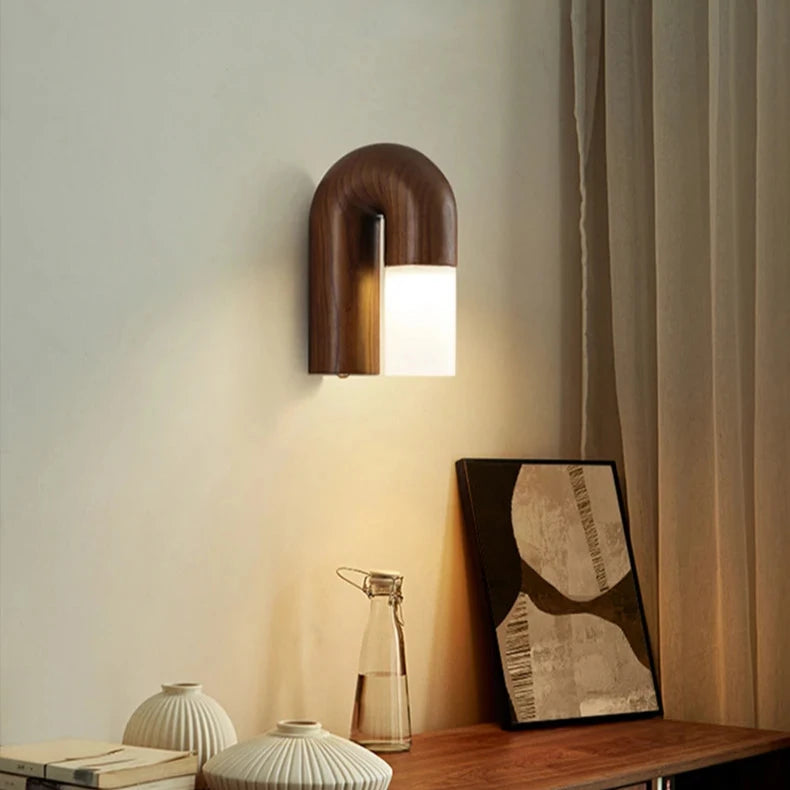 Vintage Ash Wood Wall Lamp