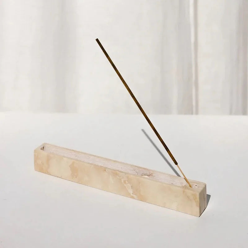 Zen Strata Travertine Incense Holder