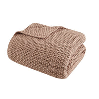 Bree Knit Throw and Pillow Set Textured Soft Blanket Cozy Living Room Accent