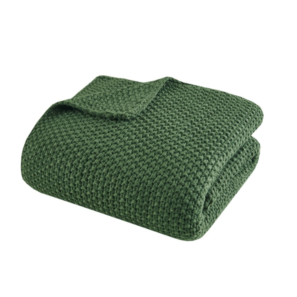 Bree Knit Throw and Pillow Set Textured Soft Blanket Cozy Living Room Accent