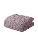 Ruched Faux Fur Throw Blanket Plush Textured Soft Cozy Sofa or Bed Accent
