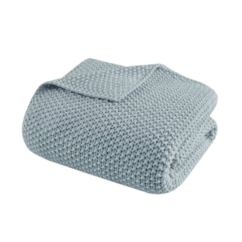 Bree Knit Throw and Pillow Set Textured Soft Blanket Cozy Living Room Accent