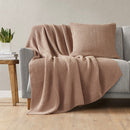 Bree Knit Throw and Pillow Set Textured Soft Blanket Cozy Living Room Accent