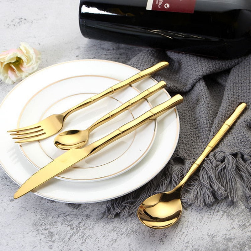 Bamboo Stainless Steel Flatware Set