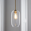 Sculpted Clear Glass Brass Luminaire  for Hallway and Dining Pendant Lamp
