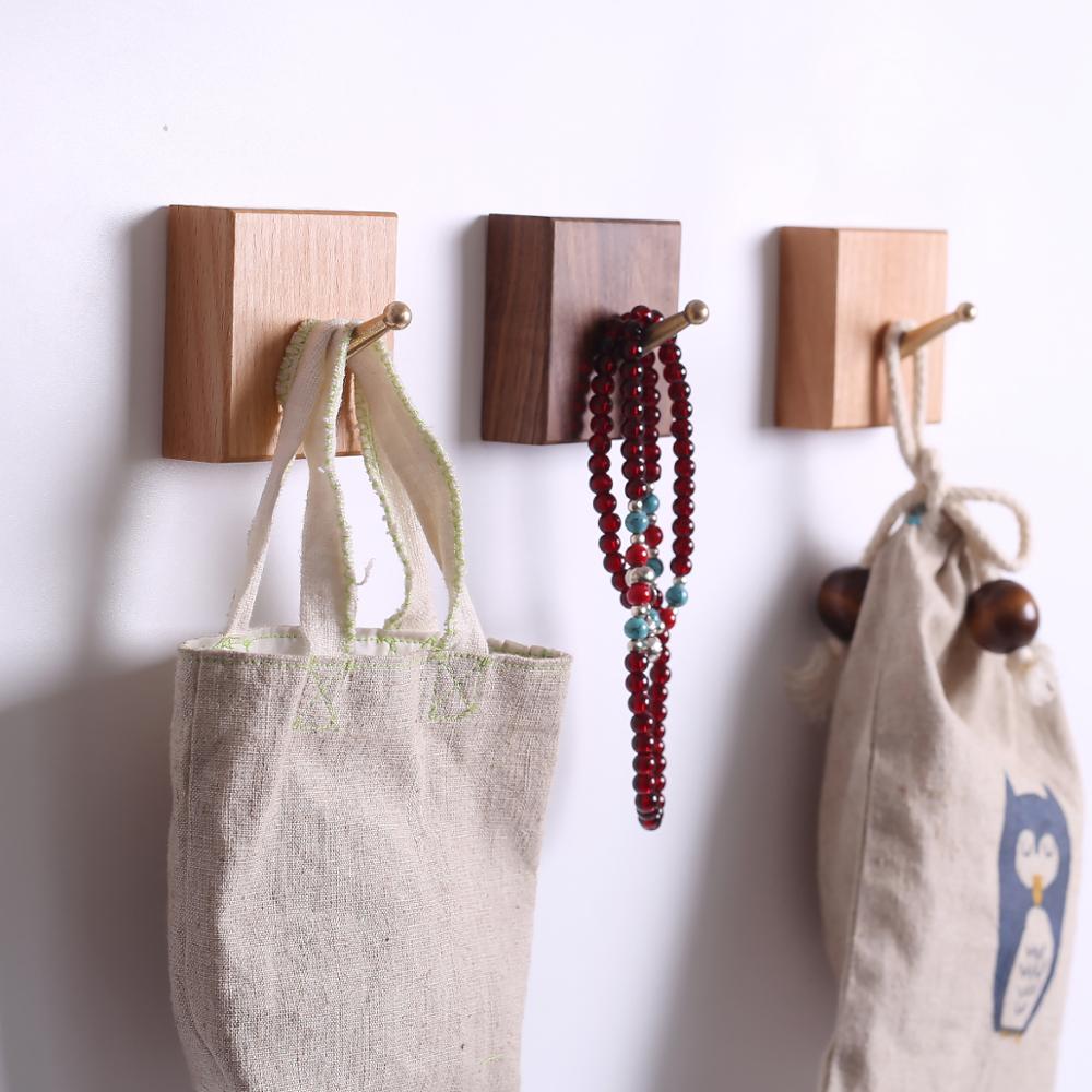 Brass & Wood Wall Hook