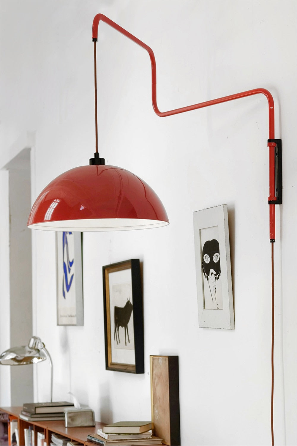 LED Arm Red Wall Lamp for Living/Dining Room 