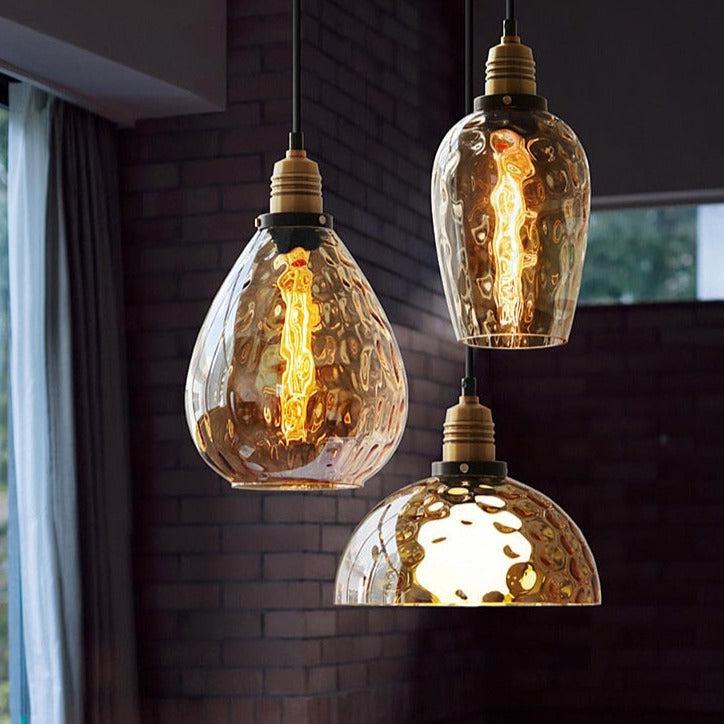 Coliseum Hammered Glass LED Pendant Light