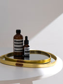 Decorative Accents Metal Glass Jewelry Display Plate Geometric Mirror Tray