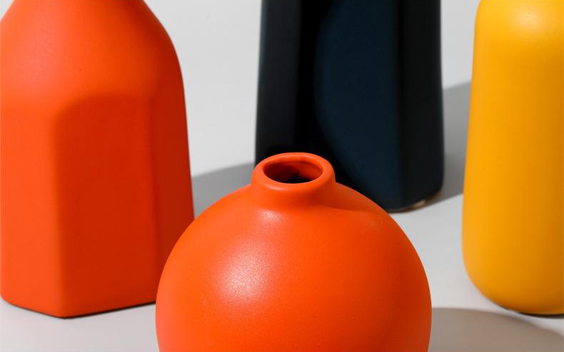 ceramic orange yellow blue decoration vase