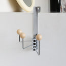 Eames Dot Over Door Hook metal frame chrome finish enamel dot swivel arms shown in white fits doors greater than 1.69 in