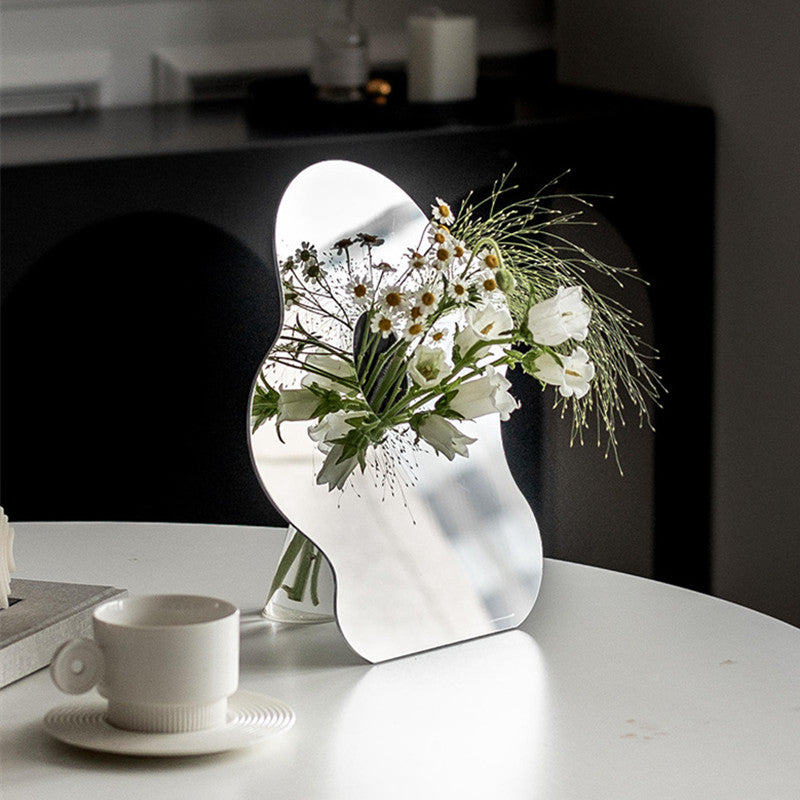 Decorative Mirror Acrylic Vase and Desktop Organizer