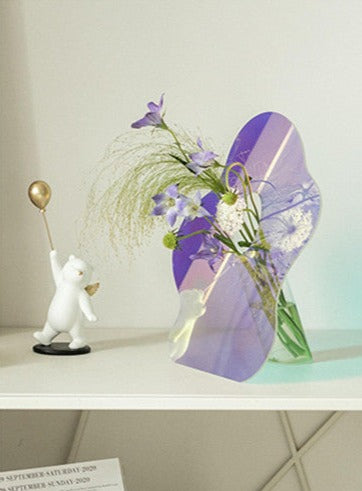 Decorative Mirror Acrylic Vase and Desktop Organizer