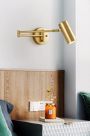Gold Long Arm Cylinder Wall Mounted Sconce Light Fixture