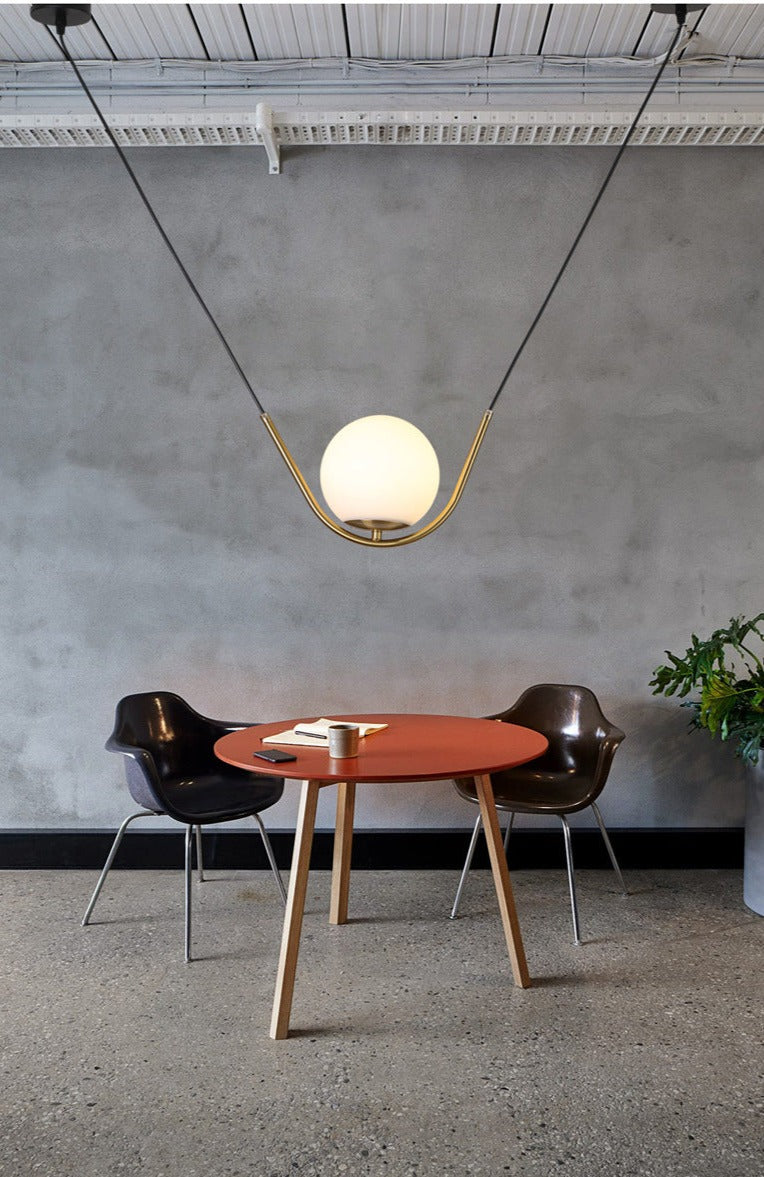Glass Stone Double Line Pendant Lamp