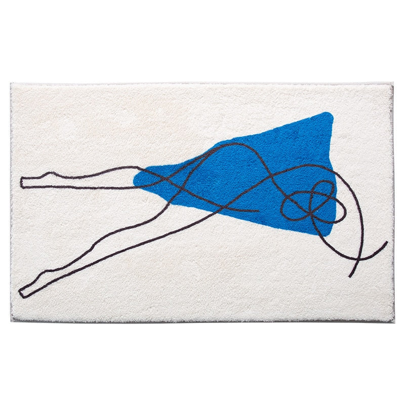 Recline in Blue Anti-Slip Bath & Floor Mat
