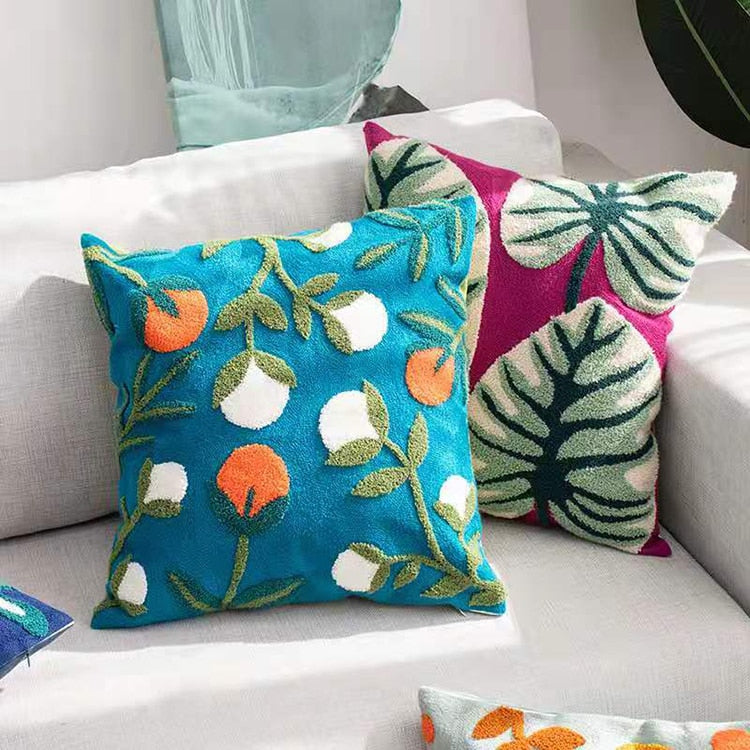 Square Colorful Floral Pillow
