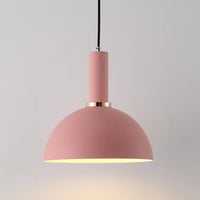 Matte half sphere Pink metal Modern geometrical neutral pastel color pendant lamp 