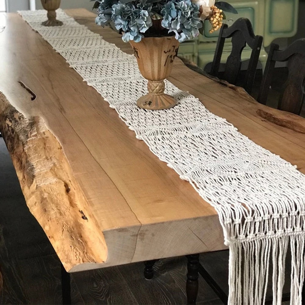 Macrame Knot Bohemian Table Runner