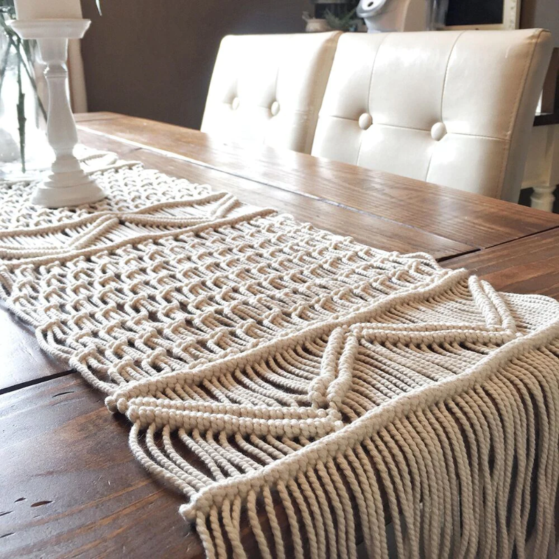 Macrame Knot Bohemian Table Runner