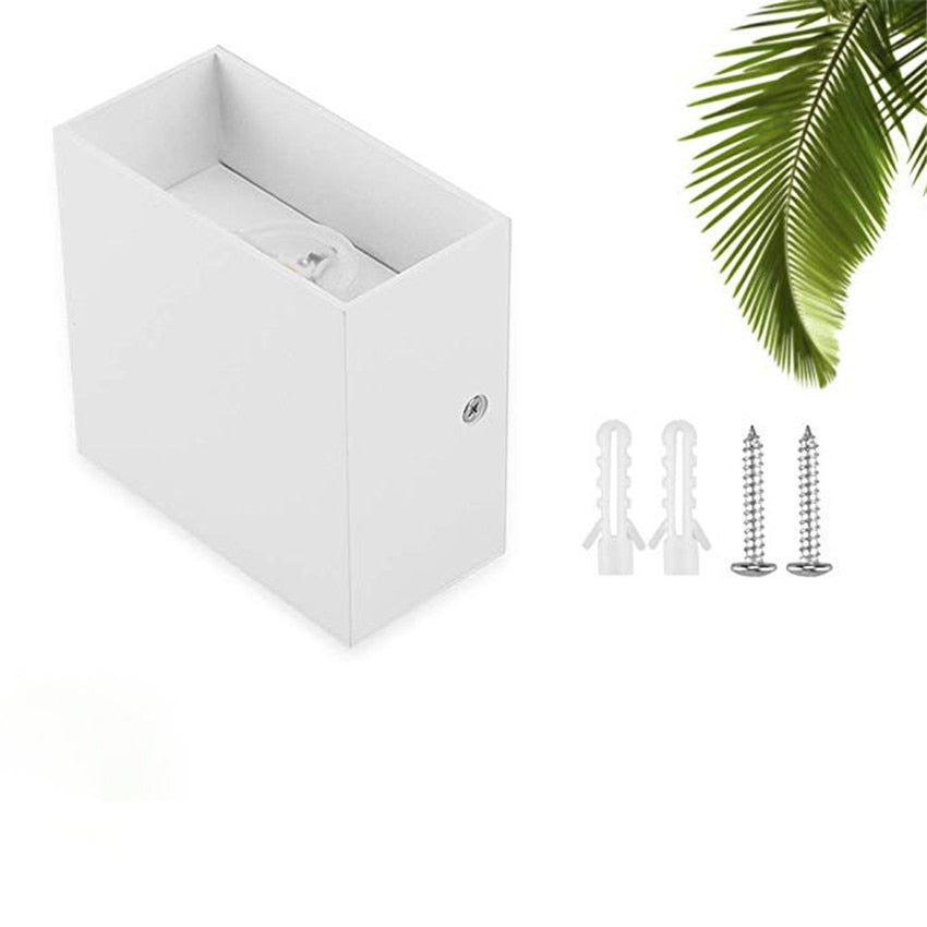 white Metal Cube Led Wall Light