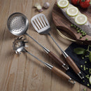 stainless steel with wooden handle kitchenware set