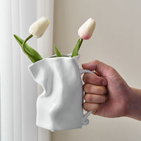 Paper Bag Whimsical Ceramic Vase