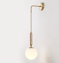 Poiret Series Brass & Glass Globe Hanging Wall Lamp-Letifly Lights and Decor